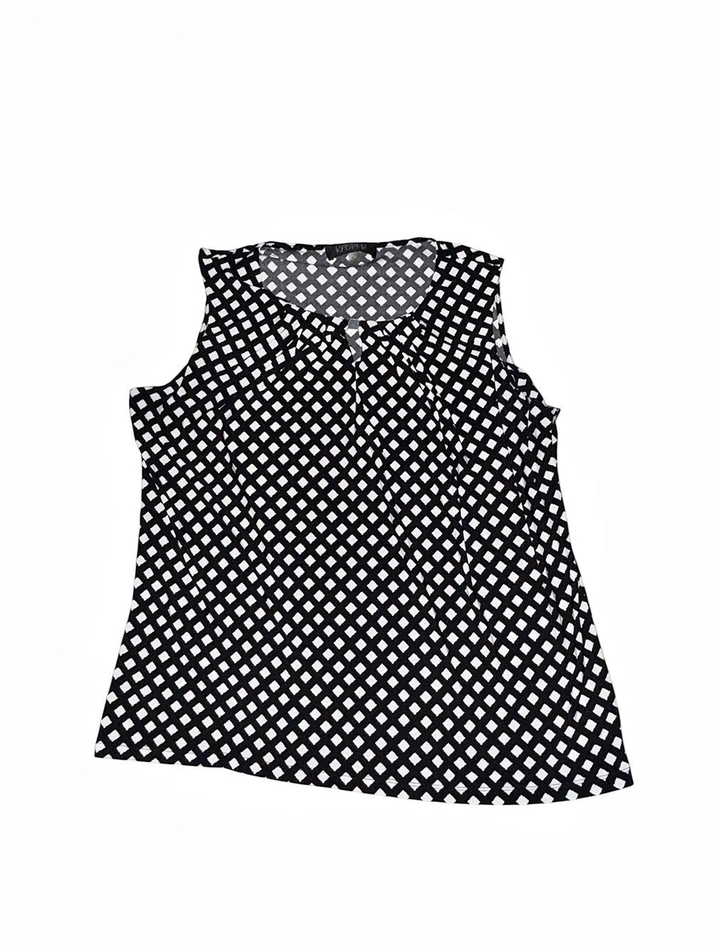 Geometric Sleeveless Top in Black & White Like New